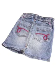 Vorschaubild 5 von Mini Mädchen Jeansrock Gr. 128 Blau Stickerei Pailletten