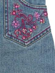 Vorschaubild 2 von Mini Mädchen Jeansrock Gr. 128 Blau Stickerei Pailletten