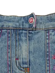 Vorschaubild 3 von Mini Mädchen Jeansrock Gr. 128 Blau Stickerei Pailletten