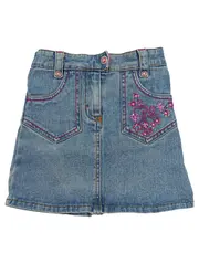 Vorschaubild 1 von Mini Mädchen Jeansrock Gr. 128 Blau Stickerei Pailletten