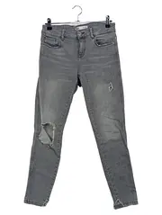 Vorschaubild 1 von Damen Jeans Slim Fit Grau W28/36/S Destroyed Cut-Outs Stretch Denim