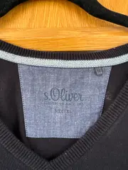 Vorschaubild 2 von Herren Pullover V-Neck Basic Schwarz Gr. 52;XL Baumwolle