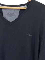 Vorschaubild 3 von Herren Pullover V-Neck Basic Schwarz Gr. 52;XL Baumwolle