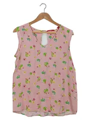 Vorschaubild 1 von Damen Bluse Rosa Florales Muster Ärmellos Gr. 36/S