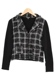 Vorschaubild 1 von Damen Strickjacke Gr. 38/M Mehrfarbig Kariert Klassisch Elegant
