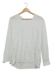 Vorschaubild 1 von Damen Bluse Langarm Viskose Uni Weiß Gr. 36/S