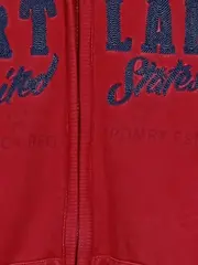 Vorschaubild 4 von Herren Sweatjacke Gr. 48/M Rot Casual mit Schriftzug Reißverschluss