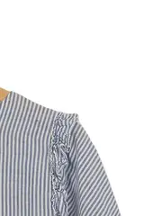 Vorschaubild 2 von edc Damen Bluse gestreift Blau Gr. 40/L Sommer Casual