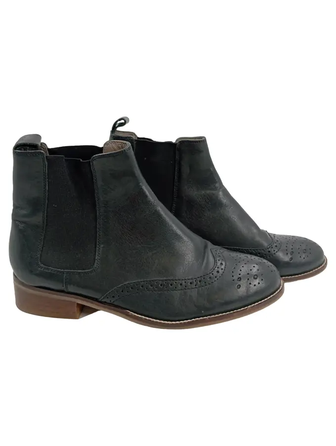 COX Chelsea Boots Herren Stiefelette Leder 39 Schwarz