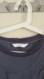 Vorschaubild 3 von Damen Bluse 3/4 Arm Blau Uni Rippstrick Schleife Gr. 36 S