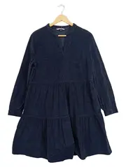 Vorschaubild 1 von TCM A-Linien Kleid Damen Blau Langarm Rüschen Baumwolle Gr. 40 L