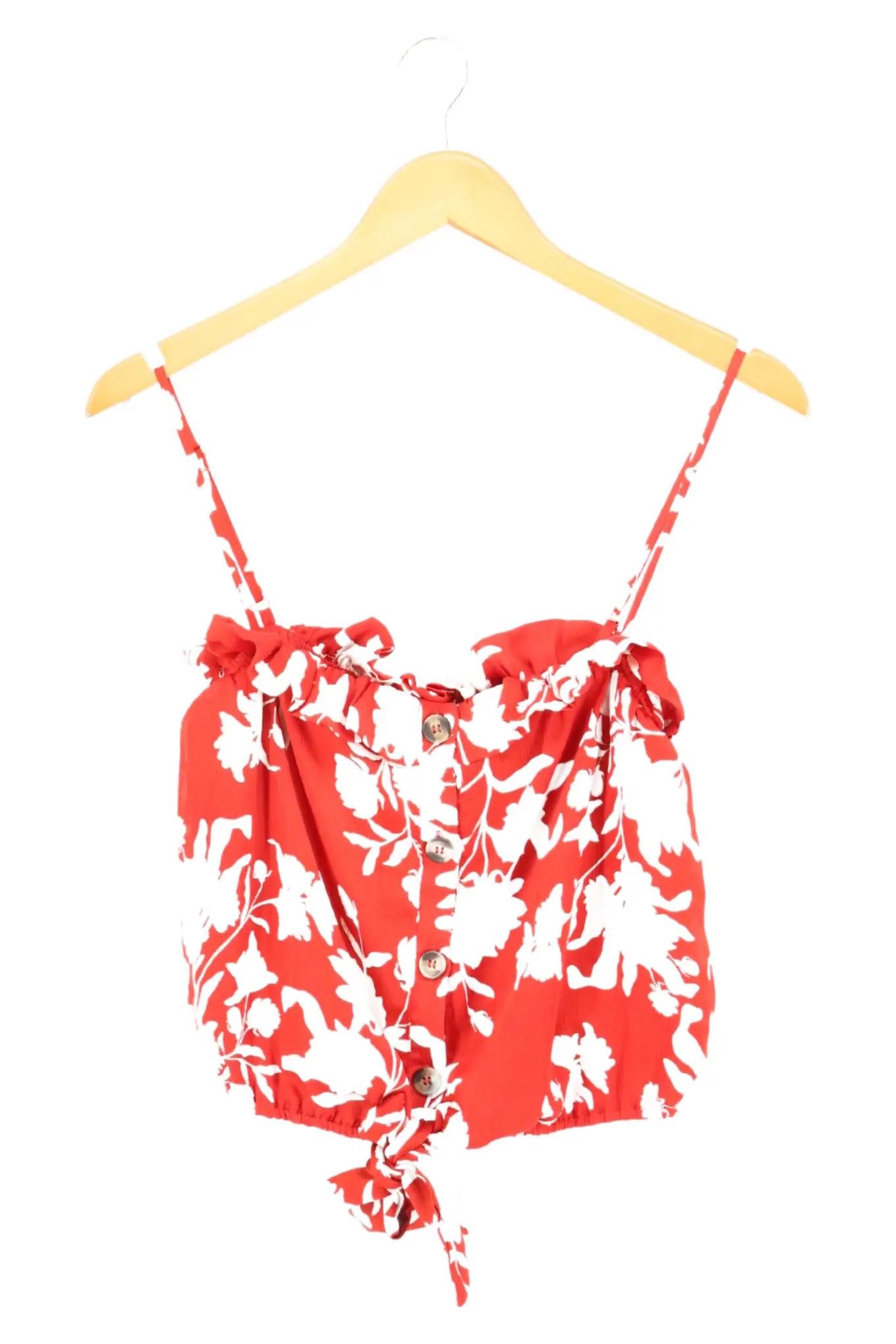 JOHANNA ORTIZ @H&M Damen Top Gr. 38/M Rot Blumenmuster Bohemian Vintage