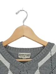 Vorschaubild 3 von Herren Pullover Argyle V-Ausschnitt Grau Gr. 52
