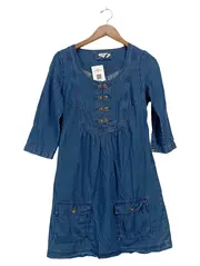 Vorschaubild 1 von Damen Jeanskleid Gr. 38 Blau Casual Baumwolle
