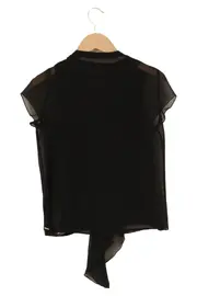 Vorschaubild 2 von Bluse Damen 32/XXS Schwarz Elegant Modisch Casual Kurzarm Schleife
