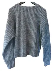 Vorschaubild 2 von Basic Damen Pullover Grau Rippstrick Gr. 36/S Casual