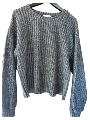 Vorschaubild 1 von Basic Damen Pullover Grau Rippstrick Gr. 36/S Casual