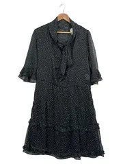 Vorschaubild 1 von Damen Freizeitkleid Gr. 38/M Schwarz Feminin Punkte