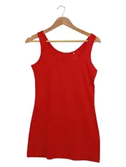 Vorschaubild 1 von Damen Unterhemd Gr. 38 Rot Basic Tank Top Baumwolle Rippstrick