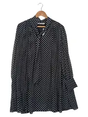 Vorschaubild 1 von Damen Freizeitkleid Schwarz Punkte Gr. M Tunikakleid Midikleid Casual