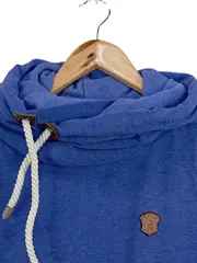 Vorschaubild 2 von Kapuzenpullover Damen Gr. M Blau Hoodie Schalkragen