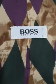 Vorschaubild 2 von Herren Krawatte Seide Rauten Muster Grün Lila Beige Elegant