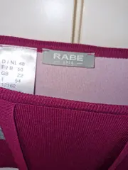 Vorschaubild 3 von Damen Pullover Gr. 48 Strickpullover gestreift Pink Grau Viskose