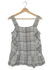 Vorschaubild 1 von EDC Damen Top kariert Grau XS Casual Baumwolle