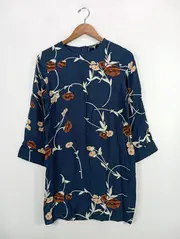 Vorschaubild 2 von Damen Sommerkleid Blumenmuster Blau Gr. 34