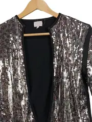 Vorschaubild 3 von Pailletten Bolero Jacke Damen XS Schwarz Glamourös Party