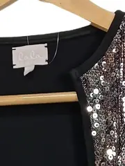 Vorschaubild 6 von Pailletten Bolero Jacke Damen XS Schwarz Glamourös Party