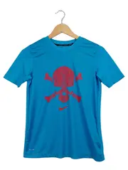 Vorschaubild 1 von Kinder Sport T-Shirt Blau Gr. 158 Polyester Grafisch Skull Dri-Fit