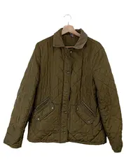 Vorschaubild 1 von Damen Steppjacke Gr. 42 Oliv Grün Cord-Kragen Quilted