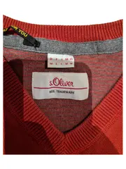 Vorschaubild 3 von Pullover Herren Gr. M V-Ausschnitt Orange Baumwolle Langarm