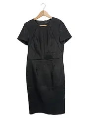 Vorschaubild 1 von BENETTON Businesskleid Damen Gr. 40/L Schwarz Elegant Kurzarm