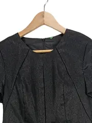 Vorschaubild 4 von BENETTON Businesskleid Damen Gr. 40/L Schwarz Elegant Kurzarm