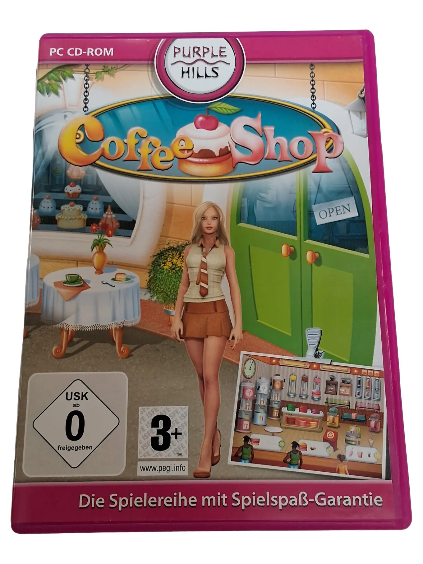 PURPLE HILLS Coffee Shop PC Simulation Spiel Zeitmanagement CD-ROM