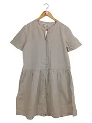 Vorschaubild 1 von Damen Freizeitkleid Gr. 36/S Beige Leinen Baumwolle Casual