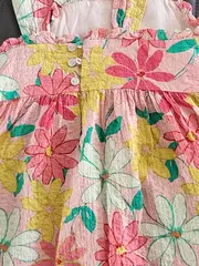 Vorschaubild 2 von Sommerkleid Mädchen Gr. 110 Rosa Blumenmuster Rüschen Baumwolle