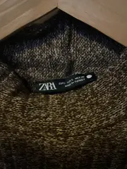 Vorschaubild 3 von Damen Top Rippstrick Stehkragen Kurzarm Braun Gr. S
