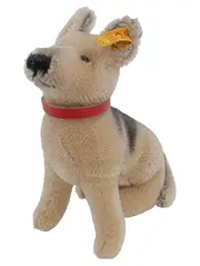 Vorschaubild 1 von Kuscheltier Hund Schäferhund Beige 15 cm Plüschtier Knopf im Ohr
