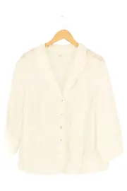 Vorschaubild 1 von Bluse Damen 42/XL Weiß Elegant Florales Muster