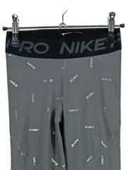 Vorschaubild 2 von Pro Dri-Fit Damen Leggings Grau Logo-Print Sport Fitness Gr. XS