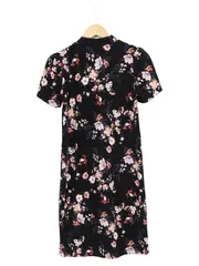 Vorschaubild 2 von MAMA LICIOUS T-Shirt Kleid S Schwarz Blumenmuster Freizeitkleid Viskose