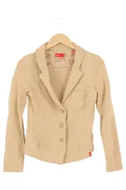 Vorschaubild 1 von Damen Leichte Jacke Blazer Gr. 38;M Beige Baumwolle Klassisch Casual