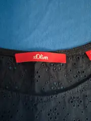 Vorschaubild 2 von Damen Bluse Gr. 36 Blau Ärmellos Lochmuster Casual Top