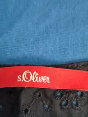 Vorschaubild 3 von Damen Bluse Gr. 36 Blau Ärmellos Lochmuster Casual Top