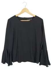 Vorschaubild 1 von Damen Bluse Glockenärmel Schwarz Gr. 38 Elegant