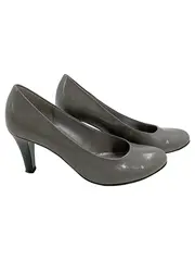 Vorschaubild 1 von Damen Pumps Gr. 37,5 Grau Lack Absatz 8cm Klassisch Elegant