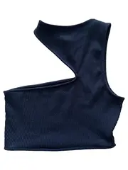 Vorschaubild 2 von Damen Top Schwarz XS Rippstrick Cut-Out Casual Modisch